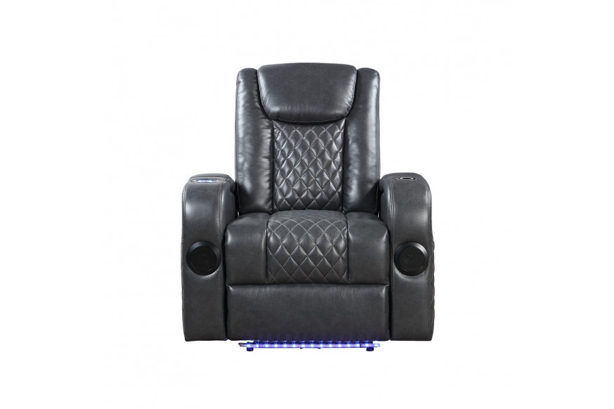 ACME™ Alair Power Motion Recliner with Bluetooth, Wireless Charger & Cupholder - Dark Gray