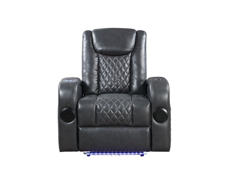 ACME Alair Power Motion Recliner with Bluetooth, Wireless Charger & Cupholder - Dark Gray