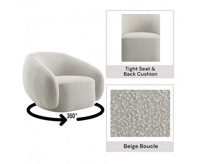 ACME™ Isabel Chair with Swivel - Beige Boucle