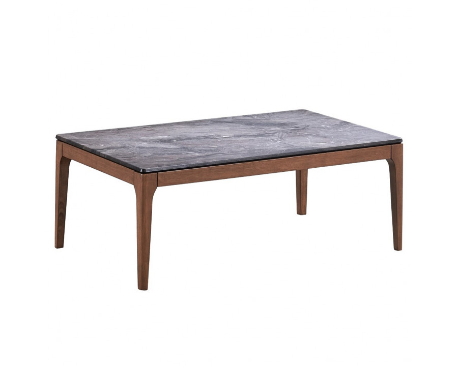 ACME - Bevis Coffee Table in Engineered Stone Top/Walnut