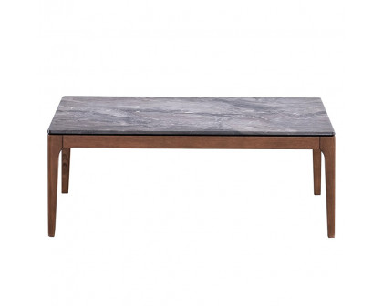 ACME - Bevis Coffee Table in Engineered Stone Top/Walnut