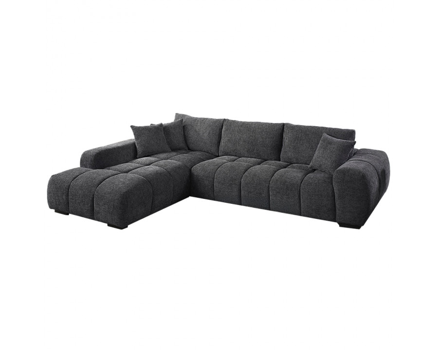 ACME - Chosen Sectional Sofa with 3 Pillows in Gray Chenille (LV02720)