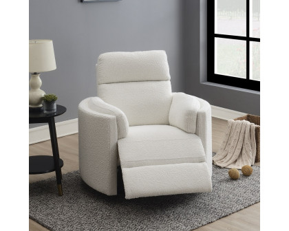 ACME™ Sagen Glider Recliner with Swivel - Beige Boucle