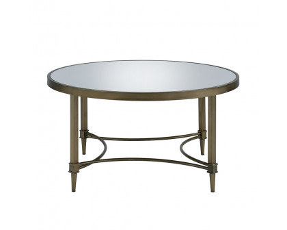 ACME - Aditya Coffee Table in Mirrored/Antique Brass