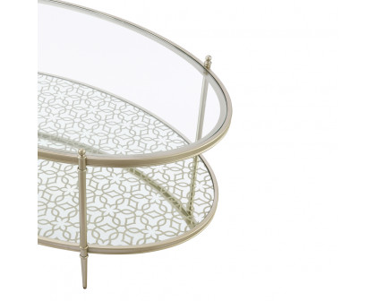 ACME - Zaba Coffee Table in Glass Top/Silver (LV02755)