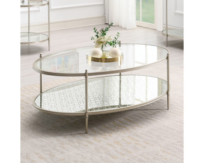 ACME - Zaba Coffee Table in Glass Top/Silver (LV02755)