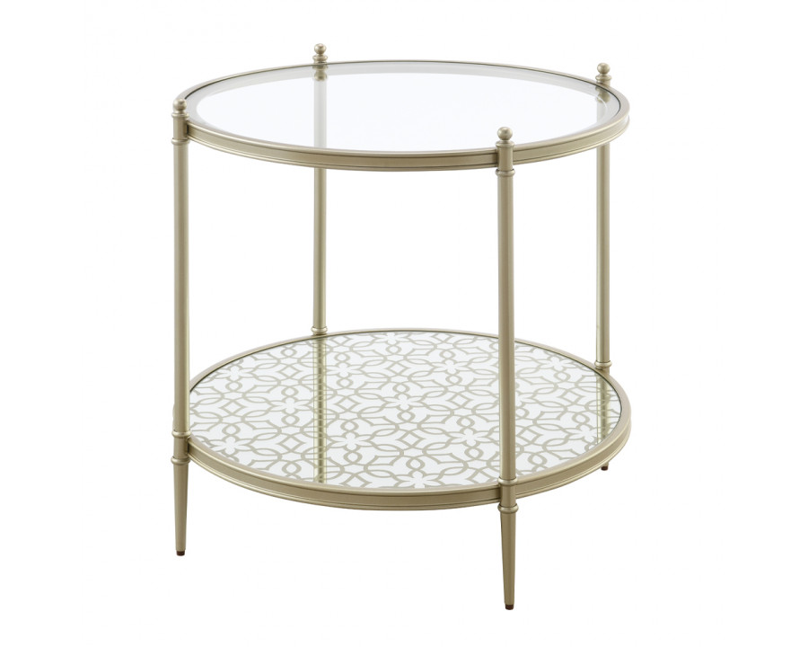 ACME - Zaba End Table in Glass Top/Silver (LV02756)