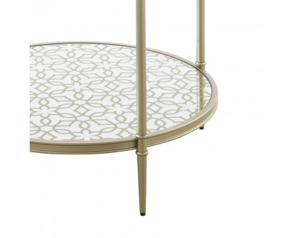 ACME - Zaba End Table in Glass Top/Silver (LV02756)