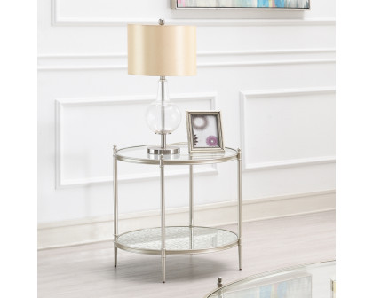 ACME - Zaba End Table in Glass Top/Silver (LV02756)