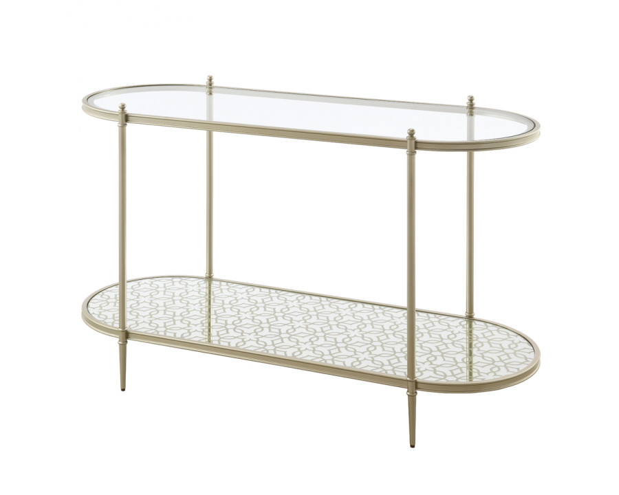 ACME - Zaba Sofa Table in Glass Top/Silver (LV02757)