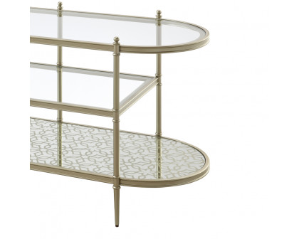 ACME - Zaba TV Stand in Glass Top/Silver