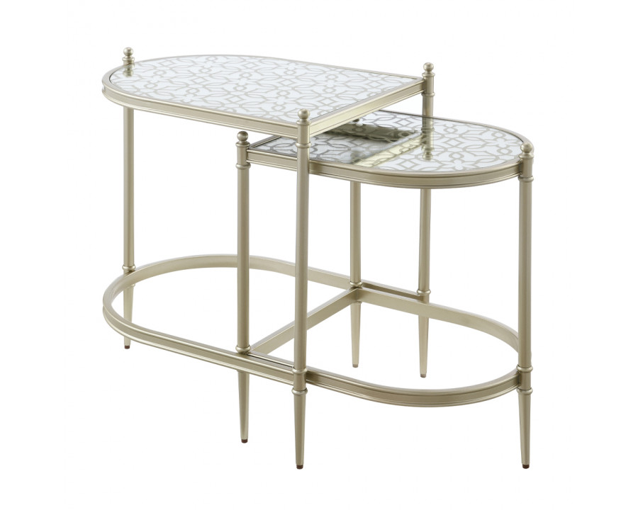 ACME - Zaba Nesting Table in Glass Top/Silver