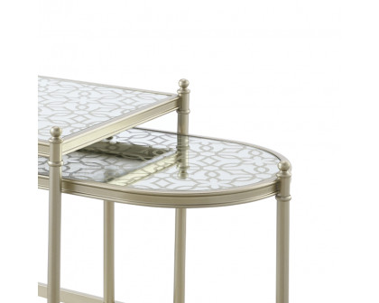 ACME - Zaba Nesting Table in Glass Top/Silver