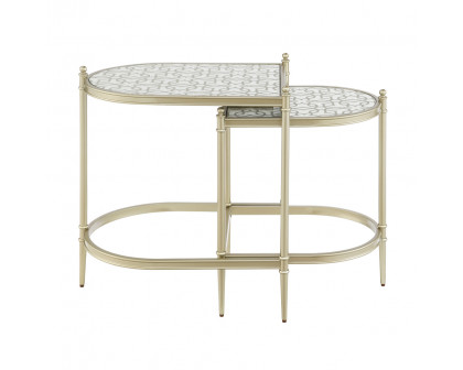 ACME - Zaba Nesting Table in Glass Top/Silver