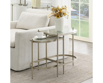 ACME - Zaba Nesting Table in Glass Top/Silver