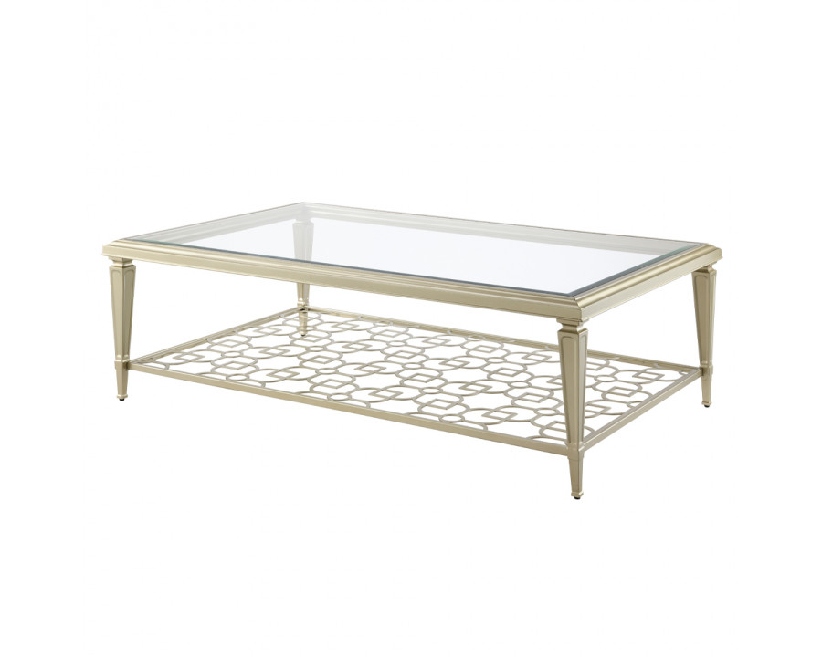 ACME - Zaba Coffee Table in Glass Top/Silver (LV02785)