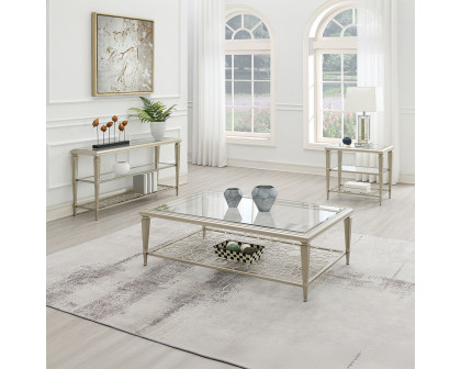 ACME - Zaba Coffee Table in Glass Top/Silver (LV02785)