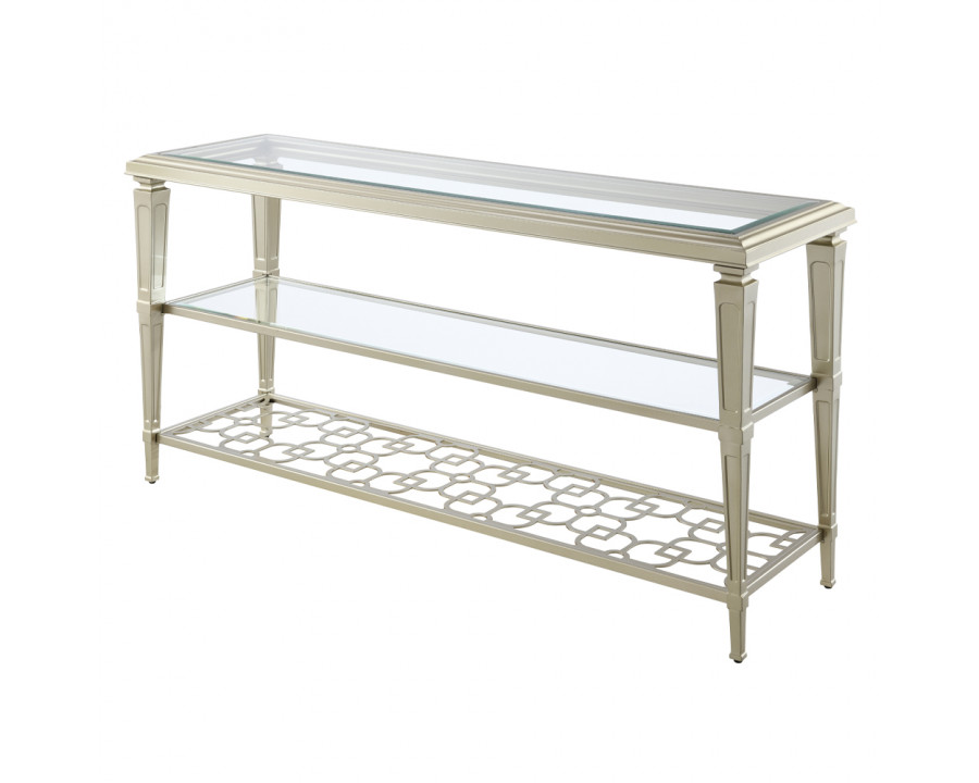 ACME - Zaba Sofa Table in Glass Top/Silver (LV02787)