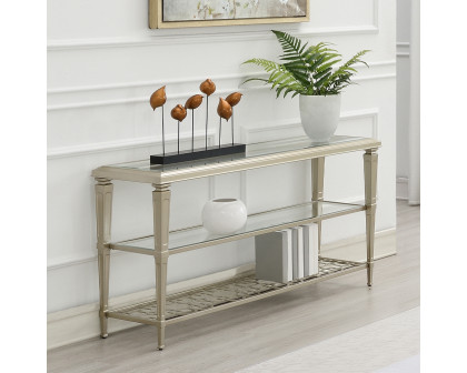 ACME - Zaba Sofa Table in Glass Top/Silver (LV02787)