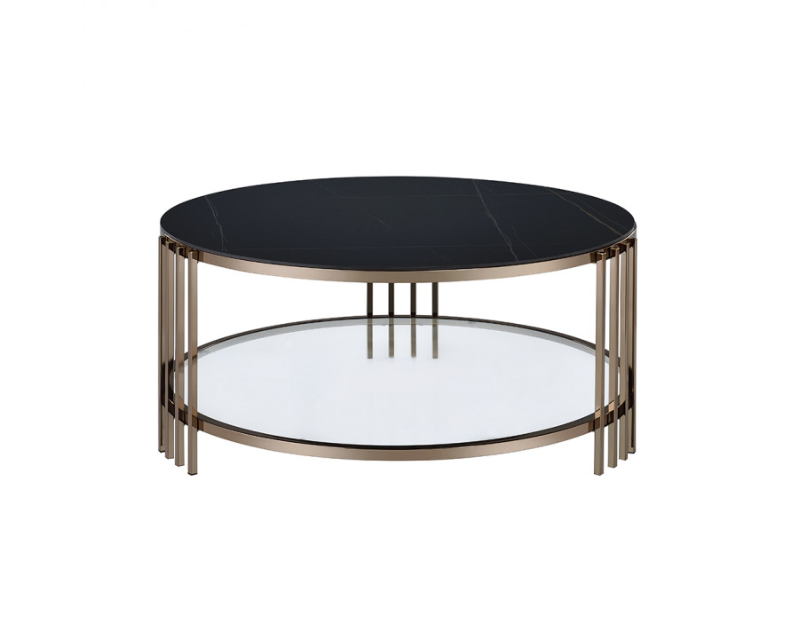 ACME - Zaidee Coffee Table in Sintered Stone/Champagne (LV02815)