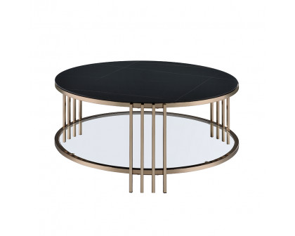 ACME - Zaidee Coffee Table in Sintered Stone/Champagne (LV02815)