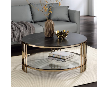 ACME - Zaidee Coffee Table in Sintered Stone/Champagne (LV02815)