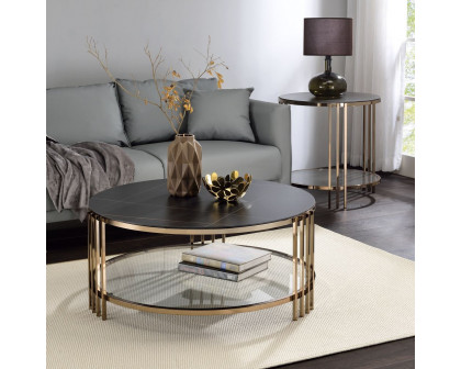 ACME - Zaidee End Table in Sintered Stone/Champagne (LV02816)