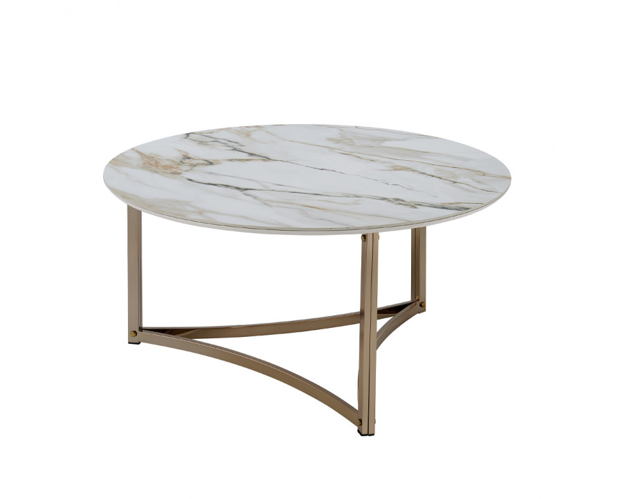 ACME - Zaidee Coffee Table in Sintered Stone/Champagne (LV02825)