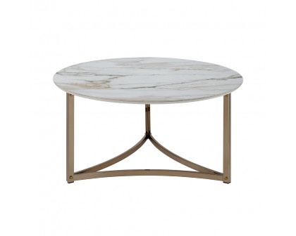 ACME - Zaidee Coffee Table in Sintered Stone/Champagne (LV02825)