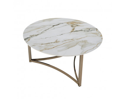 ACME - Zaidee Coffee Table in Sintered Stone/Champagne (LV02825)