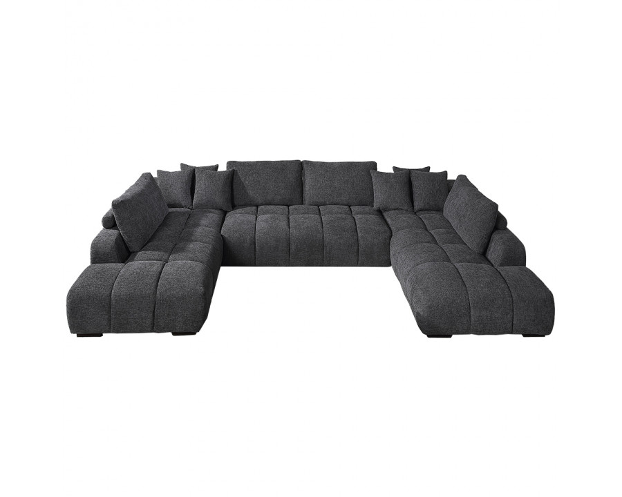 ACME - Chosen Sectional Sofa with 3 Pillows in Gray Chenille (LV02840)