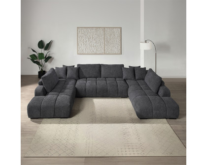 ACME - Chosen Sectional Sofa with 3 Pillows in Gray Chenille (LV02840)