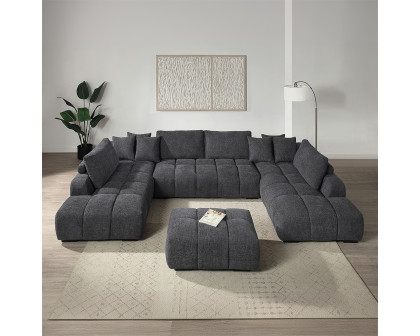 ACME - Chosen Sectional Sofa with 3 Pillows in Gray Chenille (LV02840)