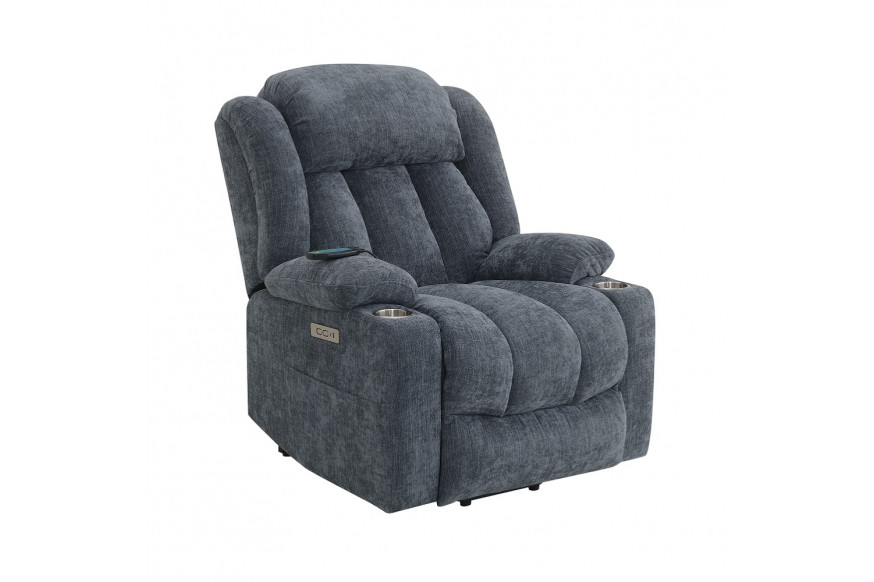 ACME™ Omarion Power Recliner with Lift & Heating & Massage - Blue Chenille