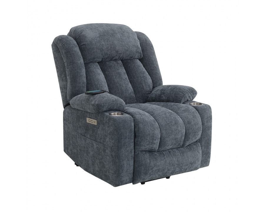 ACME Omarion Power Recliner with Lift & Heating & Massage - Blue Chenille