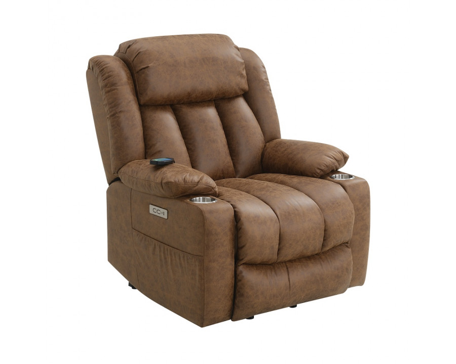 ACME Omarion Power Recliner with Lift & Heating & Massage - Brown