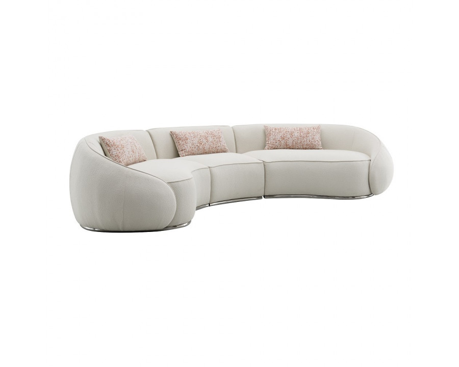 ACME - Sahara Sectional Sofa with 3 Pillows in Beige Boucle