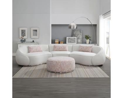 ACME - Sahara Sectional Sofa with 3 Pillows in Beige Boucle