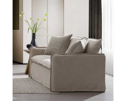 ACME - Upendo Loveseat with 2 Pillows in Beige Linen