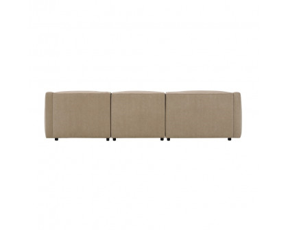 ACME - Veata Sectional Sofa in Light Brown Suede Velvet