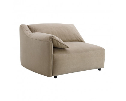 ACME - Veata Sectional Sofa in Light Brown Suede Velvet