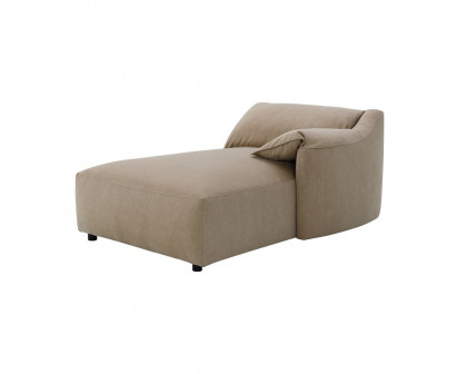 ACME - Veata Sectional Sofa in Light Brown Suede Velvet