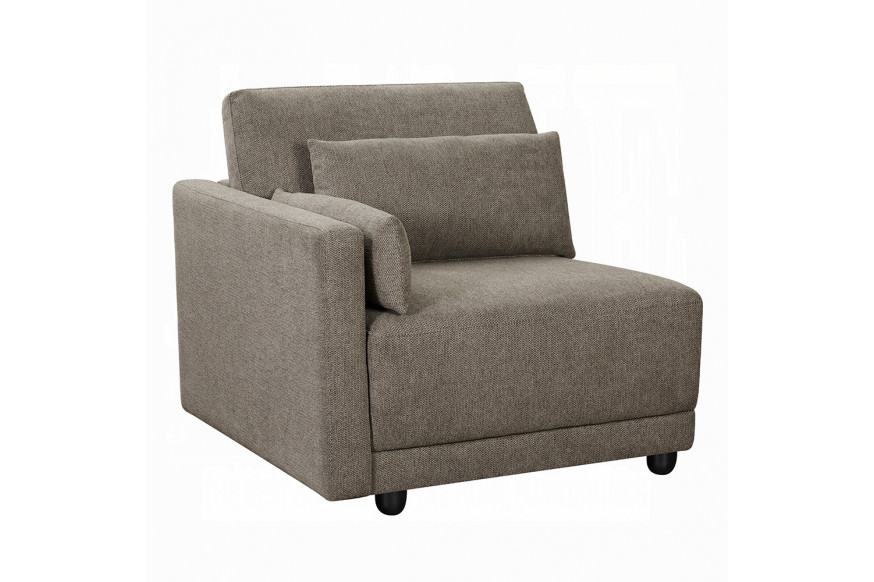 ACME™ Rylie Modular Lf Chair with 3 Pillows - Gray Linen