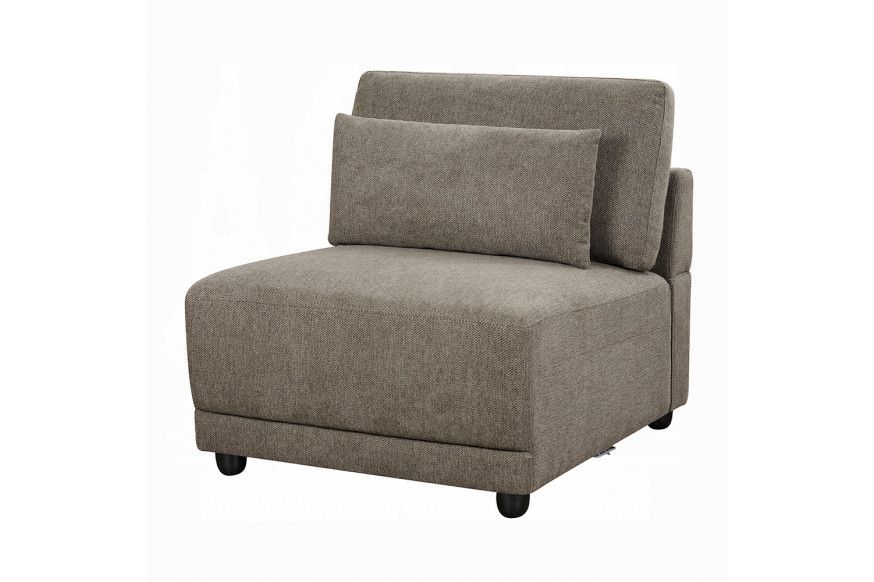 ACME™ Rylie Modular Armless Chair with Pillow - Gray Linen