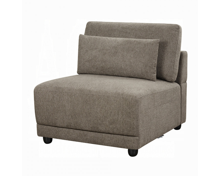 ACME - Rylie Modular Armless Chair with Pillow in Gray Linen