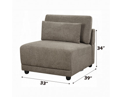 ACME™ Rylie Modular Armless Chair with Pillow - Gray Linen