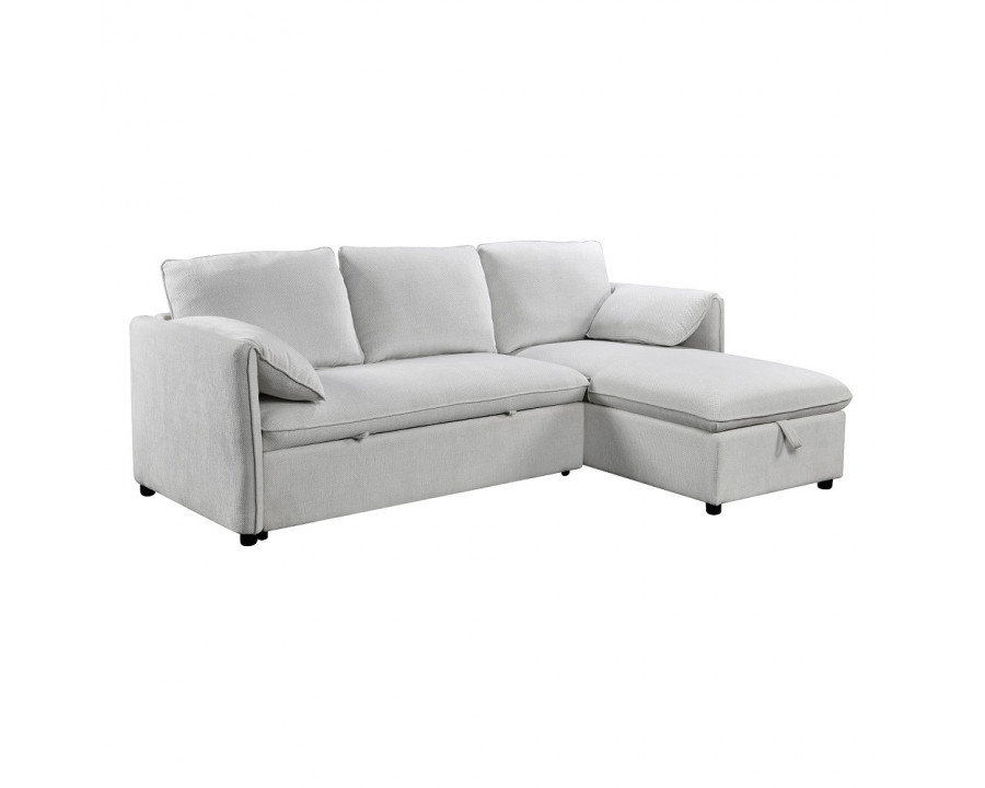 ACME - Yaroslav Reversible Sectional Sofa with Sleeper & Storage in Cream Velvet