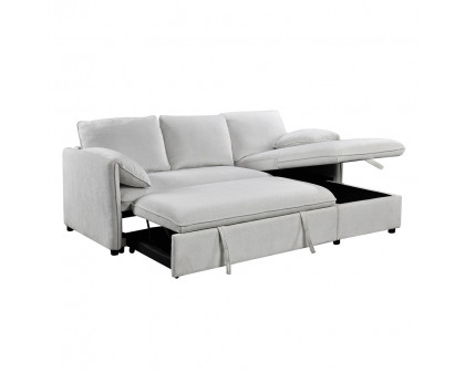 ACME - Yaroslav Reversible Sectional Sofa with Sleeper & Storage in Cream Velvet