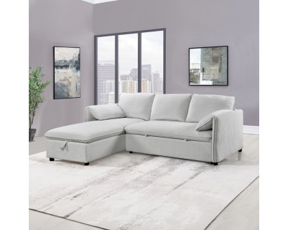 ACME - Yaroslav Reversible Sectional Sofa with Sleeper & Storage in Cream Velvet