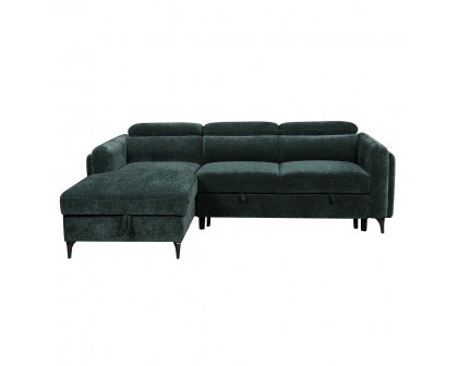 ACME Zadok Sectional Sofa with Sleeper & Storage - Green Chenille